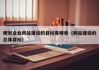 规划企业网站建设的目标有哪些（网站建设的总体目标）