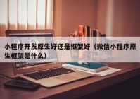 小程序开发原生好还是框架好（微信小程序原生框架是什么）