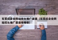 石家庄企业网站优化推广渠道（石家庄企业网站优化推广渠道有哪些）