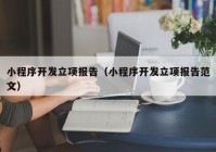 小程序开发立项报告（小程序开发立项报告范文）