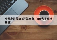 小程序开发app开发南京（app和小程序开发）