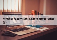 小程序开发40个技术（小程序用什么技术开发）