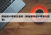 网站设计师岗位目的（网站架构设计师岗位职责）