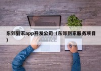 东郊到家app开发公司（东郊到家服务项目）