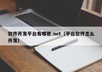 软件开发平台有哪些.net（平台软件怎么开发）