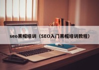 seo黑帽培训（SEO入门黑帽培训教程）