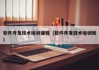 软件开发技术培训课程（软件开发技术培训班）