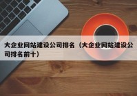 大企业网站建设公司排名（大企业网站建设公司排名前十）