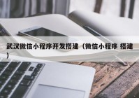 武汉微信小程序开发搭建（微信小程序 搭建）