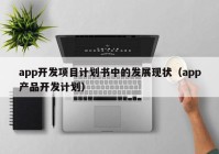 app开发项目计划书中的发展现状（app产品开发计划）