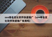 seo排名优化软件快速推广（seo排名优化软件快速推广有用吗）