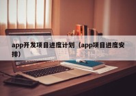 app开发项目进度计划（app项目进度安排）