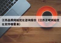 江苏品质网站优化咨询报价（江苏正规网站优化软件哪里来）