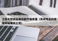 江苏大型网站建设制作哪家强（苏州专业的高端网站建设公司）