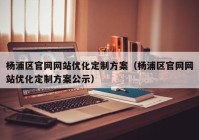 杨浦区官网网站优化定制方案（杨浦区官网网站优化定制方案公示）