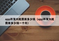 app开发大概费用多少钱（app开发大概费用多少钱一个月）