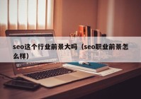 seo这个行业前景大吗（seo职业前景怎么样）