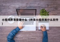 小程序开发需要什么（开发小程序用什么软件）